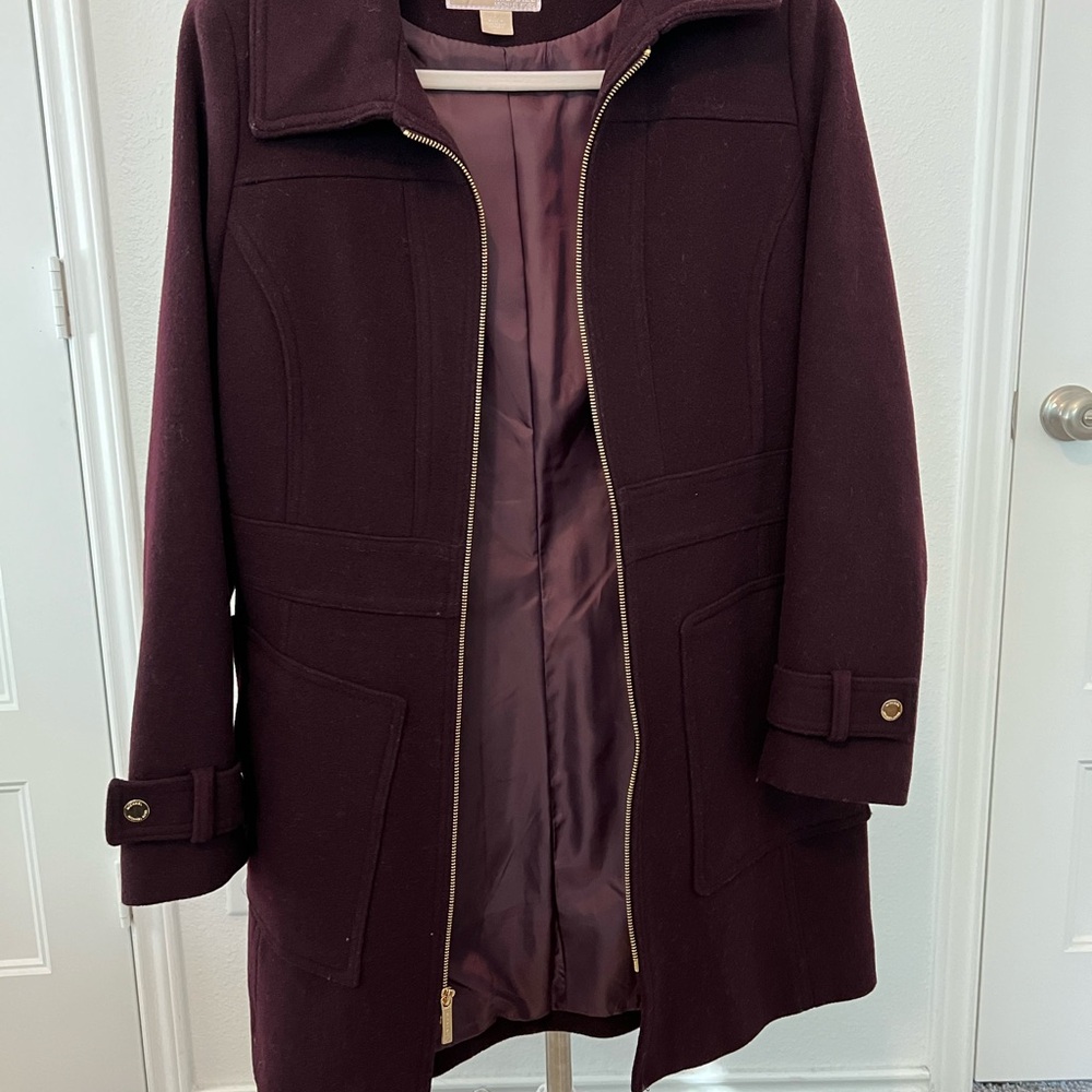 Michael Kors Trench Coat Small Maroon